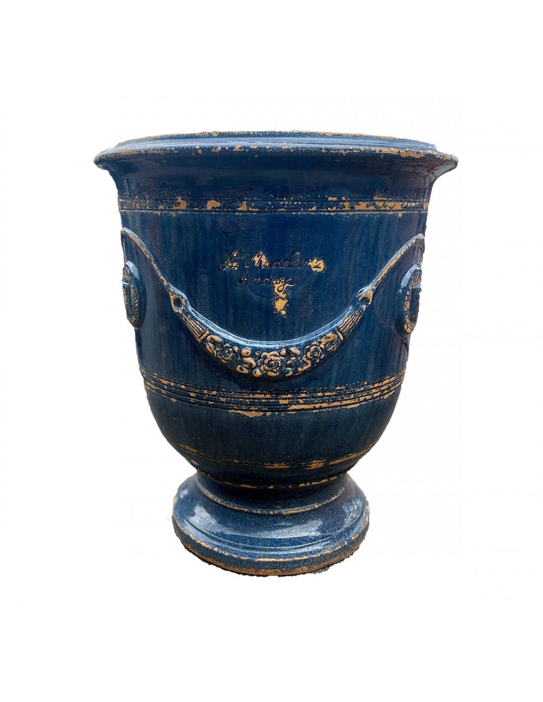 Traditionele Anduze pot -  Oud Blauw